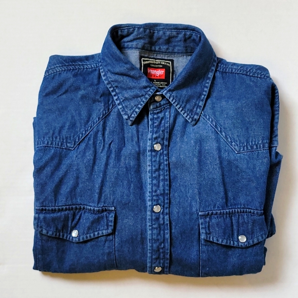 Wrangler demin shirt wester siempre Large Long slevee